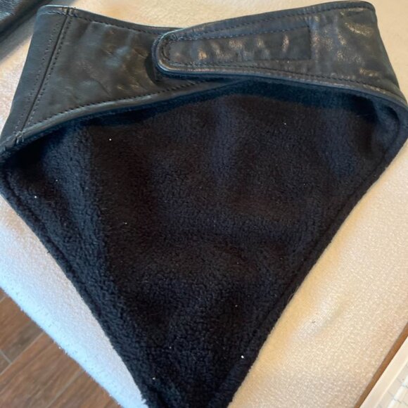 Vintage UNIK SZ LG Adjustable Leather Vest & Neck Cover Embroidered W/Event Pins - Picture 14 of 15